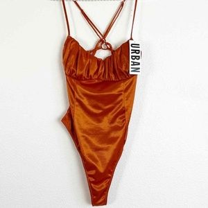 Urban Outfitters- Out From Under line RUST ORANGE bodysuit- SIZE SMALL